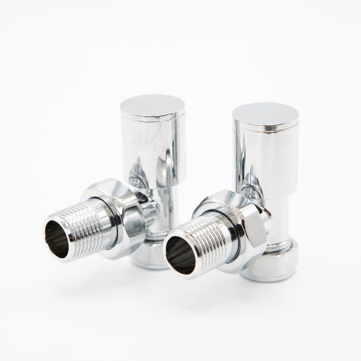 Plumb Bliss Modern Chrome Angled Radiator Valves (15mm x 1/2")