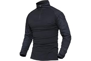MAGCOMSEN Men's Tactical Military Shirts 1/4 Zip Long Sleeve Shirt with Pockets