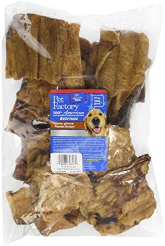PET FACTORY 39846 USA Beef Hide Peanut Butter Basted Chips, 12 oz