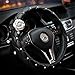 Follicomfy Car Steering Wheel Cover with Fashion Cute Flower Diamond Pearl,Perfect for Girls Women Ladies,Universal Size-White Flower