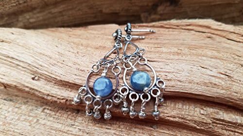 Kyanite and Bali Sterling Silver Earrings