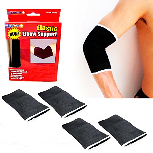 4 Pc Elastic Elbow Brace Support Sleeve Sports Medicine Compression Tennis Guard