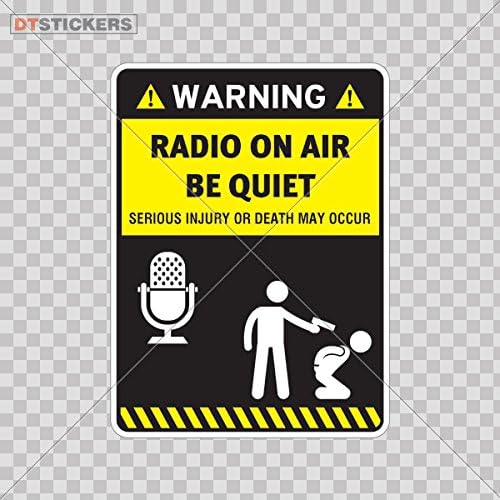 Decal Radio On Air Be Quiet Color Print (7 X 5.2 Inch) A454a Size: 5 X 3.7 Inches Vinyl color print
