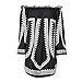 Yonala Women's Pattern Printed Off Shoulder Loose Blouse Short Dress, X-Large, Black