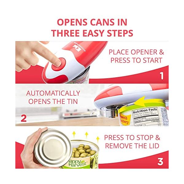 Kitchen-Mama-Electric-Can-Opener-Smooth-Edge-Tin-Opener-with-Easy-Touch-Start-Stop-Ergonomic-Arthritic-Hand-Friendly-Compact-Cordless-Design-Red Kitchen Mama Electric Can Opener - Smooth Edge Tin Opener with Easy-Touch Start & Stop, Ergonomic & Arthritic Hand…