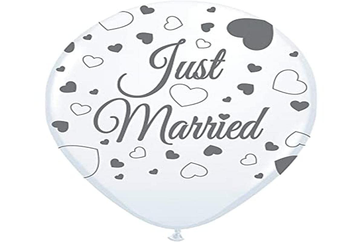 Folat 21358 Just Married Wedding Balloons - 8 pieces, White — image 1
