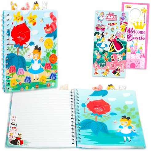 Disney Alice in Wonderland Notebook Journal - Bundle with Cheshire