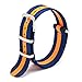 CIVO Watch Bands Premium Ballistic Nylon Watch Strap Stainless Steel Buckle (Navy/Pumpkin, 20mm)