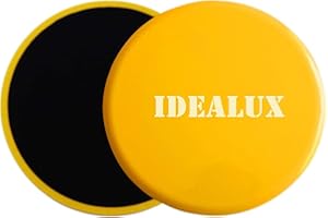 IDEALUX Exercise Sliders, Dual Sided Core Sliders, Work Smoothly on Any Surface, Full Body Exercise Equipment, Compact for Travel or Home Workout (2PCs)…