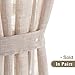 Linen Textured Curtain Hold-Backs Set of 2 Tie-Backs for Sheer Curtains - Taupe, 24-inch (2 feet)