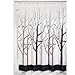 iDesign Forest Shower Curtain, Stall 54 x 78, Gray/Black
