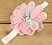 DANMY Baby Girl Super Stretchy Headband Big Lace Petals Flower Baby Headband Newborn Hair Accessories (4PCS Mixed color)