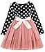 NNJXD Toddler Girl Polka Dotted Multilayer Ruffled Long Sleeve Tutu Party Dresses Size 3-4 Years Black