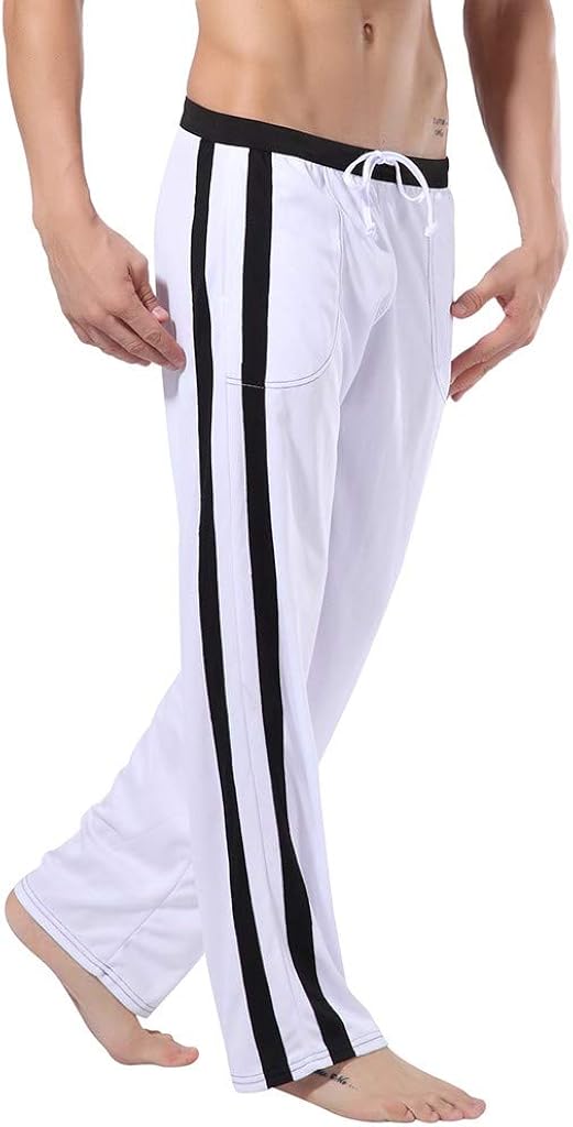 VEZAD Men's Striped Straps Summer Breathable Sport Pants Casual Sweatpants: Clothing