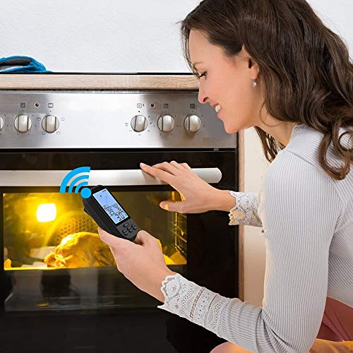 CactusAngui Wireless Digital Meat Thermometer Remote BBQ Kitchen Cooking Oven with Timer Silver - Thumbnail 4