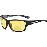 mincl Night Vision Bifocal Reading Glasses with UV Protection Lens for Men's & Women,Outdoor Cycling Driving Sports Readers