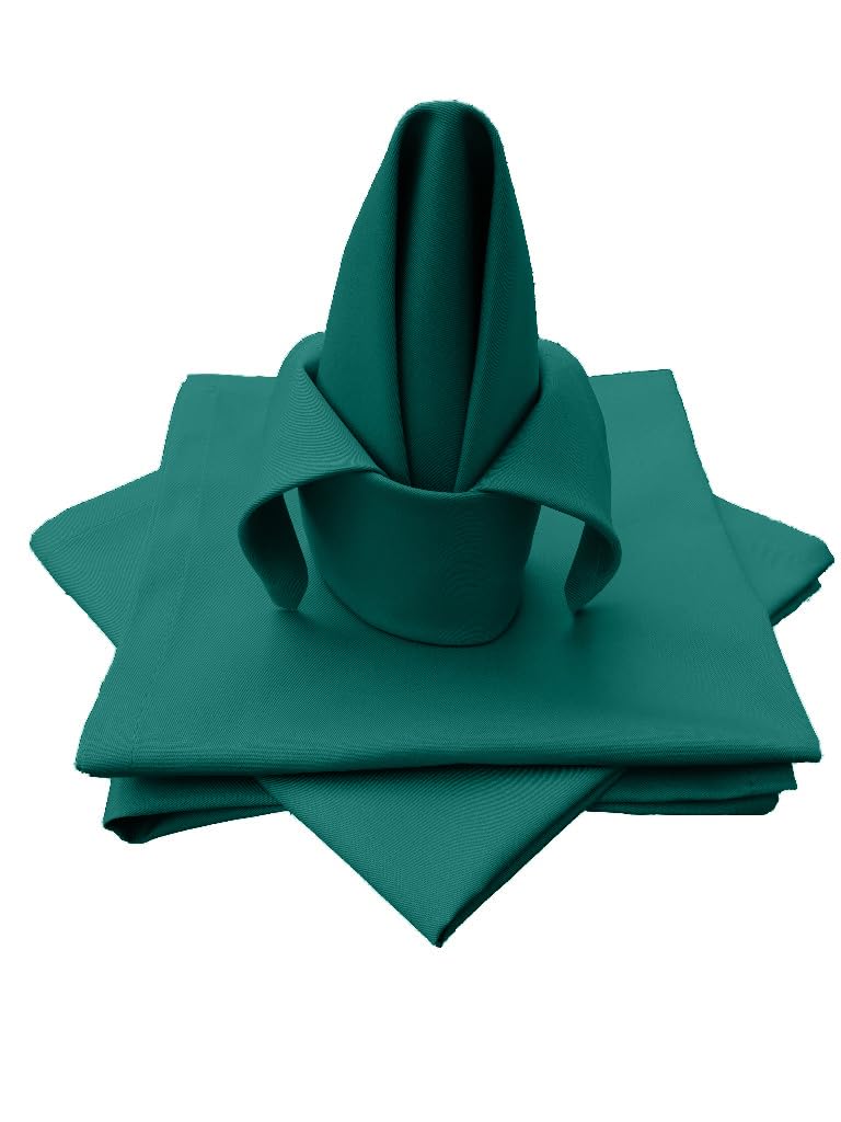 Lemos Home Fabric Napkin, Table Cloth, 100% Cotton, Concept Collection, Choice of Colours and Sizes (Fabric Napkin Set of 4-45 x 45 cm, Fir Green)