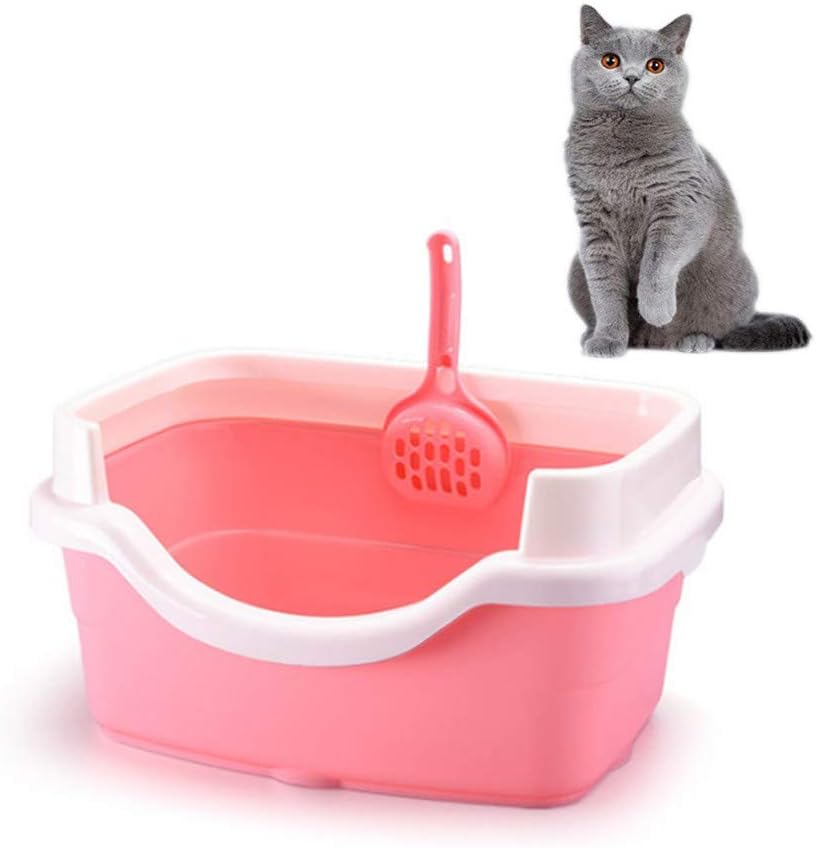 cleaning litter box in bathtub