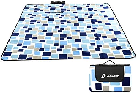 Andway Waterproof Outdoor Camping Picnic Blanket, Beach Mat in Large Size 79 inches and 59 inches (Magic Blue)