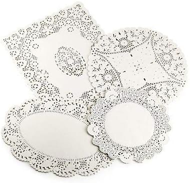 lakeland 80 Assorted Cream Paper Doilies - 4 Designs Circular Oval & Rectangular, Large - Image 5