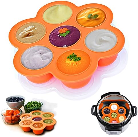 Silicone Egg Bites Molds with Clip-On Lid for Instant Pot Accessories ,Reusable Storage Container fit Instant Pot 5,6,8 qt Pressure Cooker