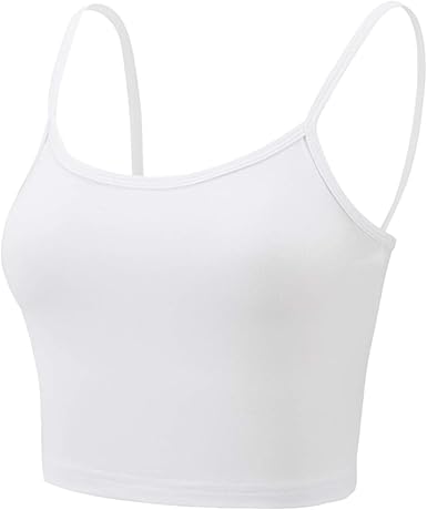 white spaghetti strap crop top