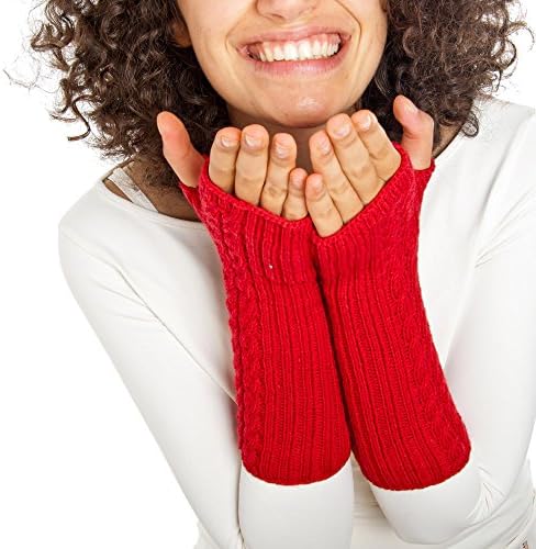 Spiral Arm Warmers, Red, Size: One Size