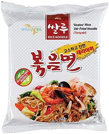 kkamankong Ssaloo Rice Stir Fried Noodle, Teriyaki, Net Wt. 215 g