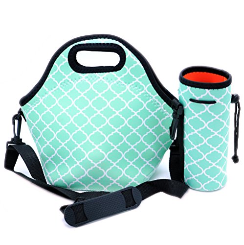 Orchidtent Neoprene Lunch Bag with Zipper Strap Box Cooler Picnic Outdoor Travel Fashionable Portable Handbag Pouch for Women Men kids - Thumbnail 7