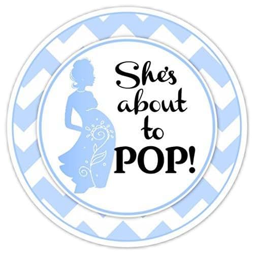 Amazon.com: 36 Baby Shower Labels, About to Pop stickers 