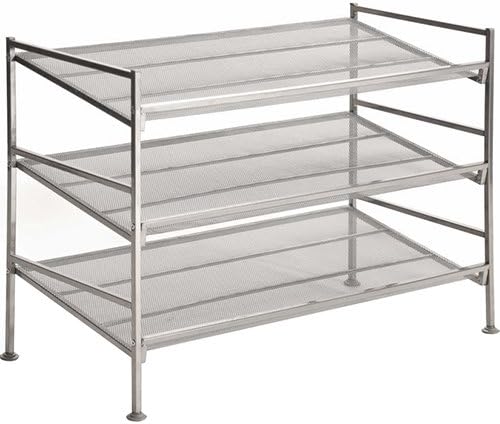 Seville Classics Mesh Utility Shoe Rack 3 Tier