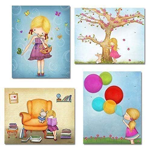 Girls Room Decor Wall Art Prints Posters for Kids Bedroom