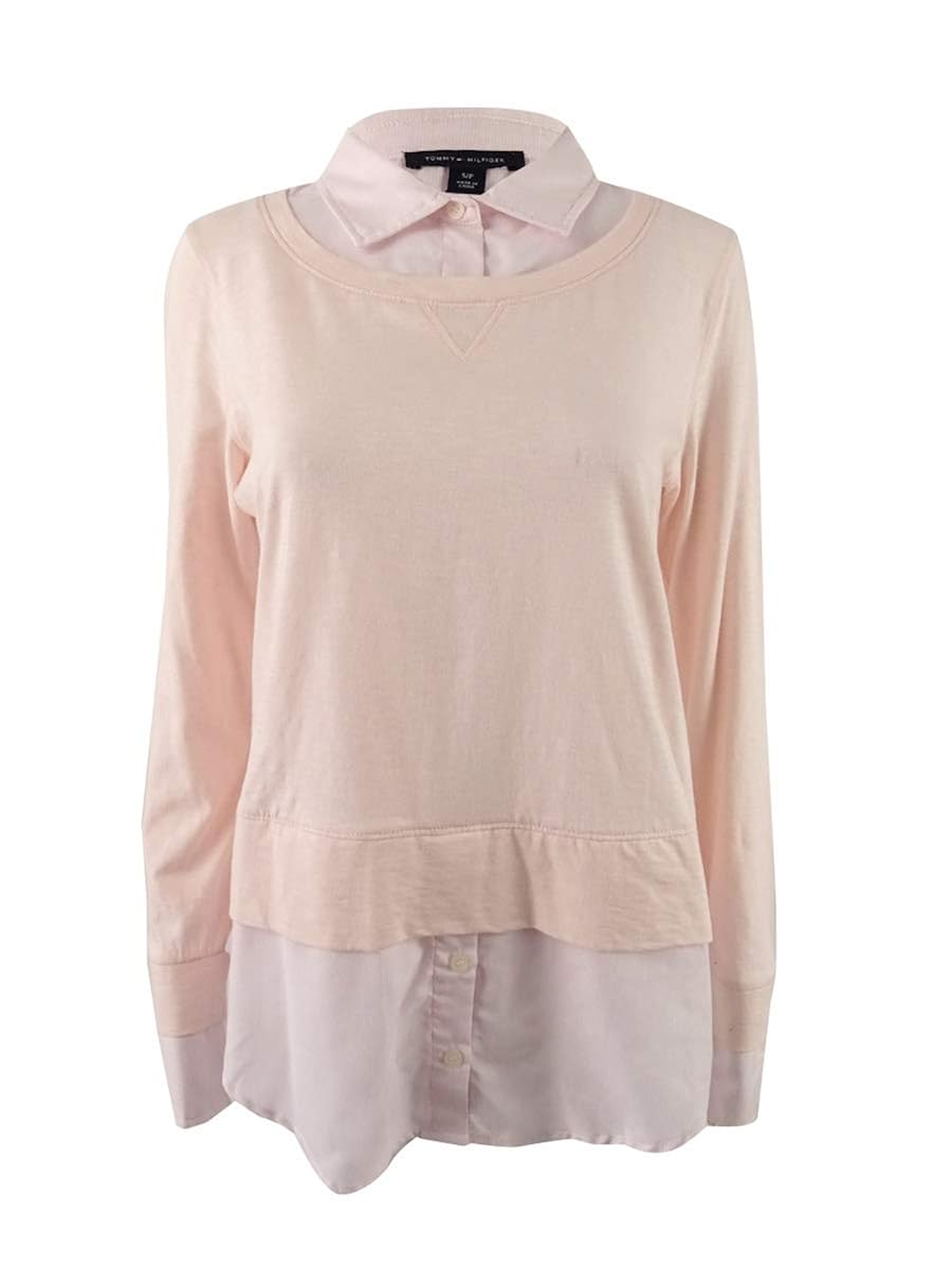 tommy hilfiger layered look sweater