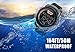 Men's Digital 50M Waterproof Electronic Unique Round Outdoor Sport Watch Sillicone Band Heavy Duty Army Military 24H Time LED Back Light 164FT Water Resistant Calendar Month Date Day - Black & Red