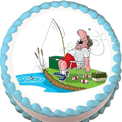 Weekend Fishing Edible Cake Topper Amazon Com Grocery Gourmet Food