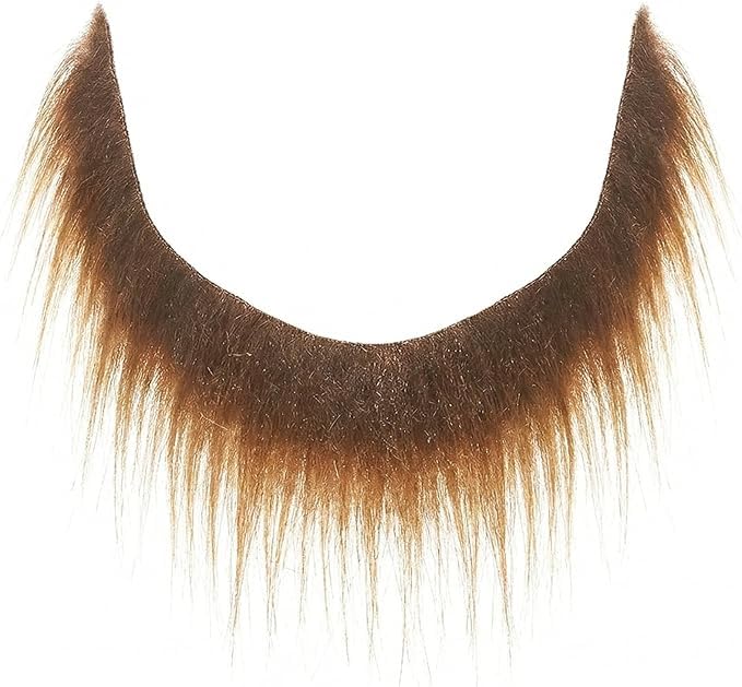 Mustaches Self-Adhesive Mormon Fake Beard for Kids, Novelty, Fake Facial Hair, Costume Accessory for Kids, Brown Color