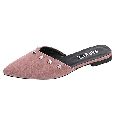 pink backless loafers
