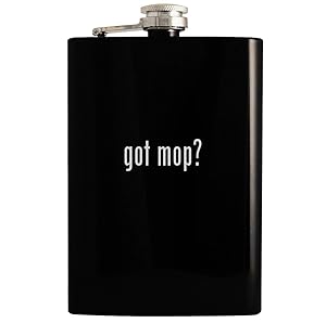 got mop? - Black 8oz Hip Drinking Alcohol Flask