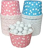 Outside the Box Papers Polka Dot Candy/Nut Mini Baking Cups 48 Pack Blue, Pink, White