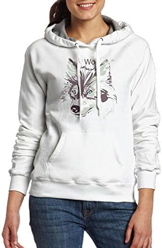 Women's I Just Really Like Wolf Jogging 2018 New Style Hoodie Hooded Sweatshirt Size S White