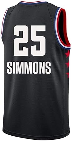 CHXY Camiseta De Baloncesto NBA 2019 All Star Jersey - Ben Simmons # 25 NBA - Filadelfia 76ers - Camiseta De Baloncesto para Hombre,Black-XS: Amazon.es: Hogar