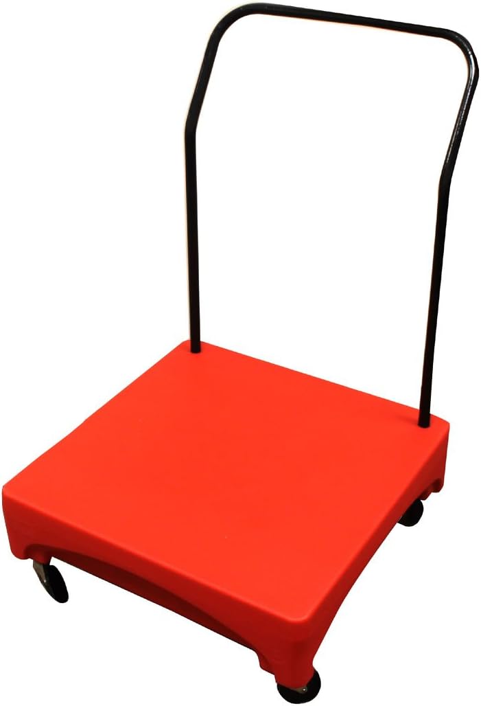 Forte Products 8002475 Plastic Mobile Cart with Handle, 24" L, 38" H, 24" W, Red