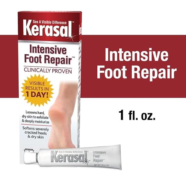KERASAL INTENSIVE FOOT REPAIR, SKIN HEALING OINTMENT FOR CRACKED HEELS AND DRY FEET, 1 OZ