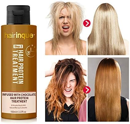 HAIRINQUE 12% Chocolate Brazilian Keratin Hair Treatment for Straightening Hair Repair Damaged Best for Hair Care