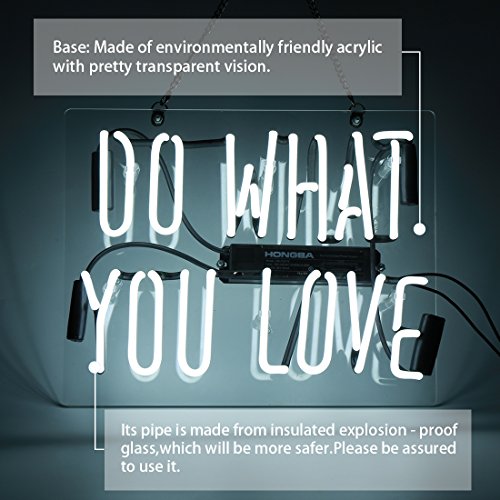 Do what you love Neon Light Sign White 14" x 9" Home Beer Bar Pub Recreation Room Lights Party Gift Windows Garage Wall Signs  - Thumbnail 3