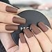 Coolnail Matte Coffee Brown Square Head False Nails Middle-long Full Cover Chocolate Fake Nail Acrylic Nail Tips Finger Art