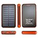 Solar Charger Power 20000mAh Outdoor Portable Charger Solar Power Bank Dual USB External Battery Pack Power Pack with Flashlight (IPX4 Waterproof, Dustproof, Solar Panel Charging, DC5V/2A Input)