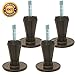 Home Paradise Steel Stem Plastic Bed Frame Feet | Sturdy Bed Frame Legs | Set of 4 | Protect Your Floor by Changing Your Bed Wheels with These Bed Frame Glide | Dark Brown | Set of 4