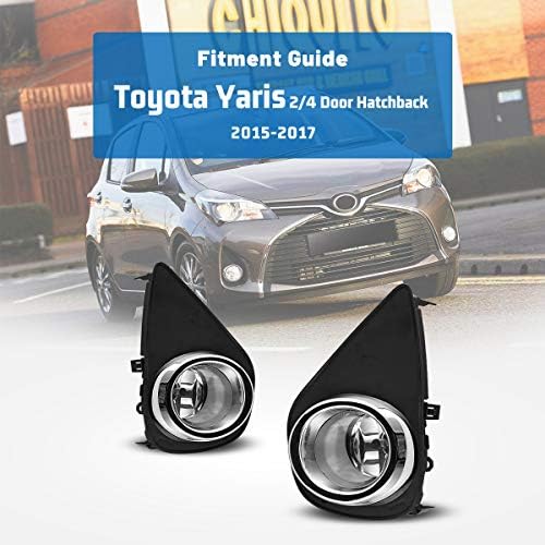 Amazon Com Autowiki Fog Light For 2015 2017 Toyota Yaris 2 4 Door Hatchback Oe Style Clear Lens Bumper Driving Fog Light Lamp W H11 12v 55w Bulb Switch And Wiring Kit Automotive