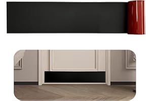 BAJIAOREN Silicone Rubber Door Kick Plate 6x28 Inches Self Adhesive Black Cut-to-Fit KickPlates for 24-28 30 Inch Wide Exterior Interior Doors Peel and Stick On 6''x28''